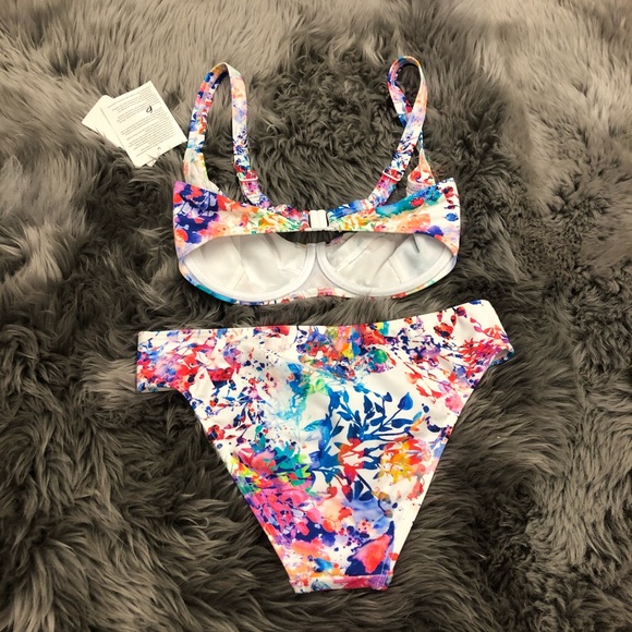 Naturana | Women's Underwire Bikini Set | Floral Splatter Print | Size 36 - Picture 2 of 4